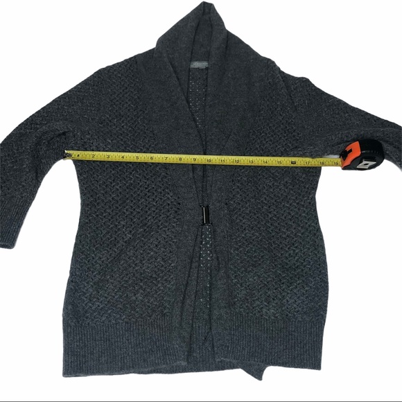 FINAL Last Chance NeimanMarcus Gray Cashmere Clip Cardigan L runs sm - Picture 14 of 16